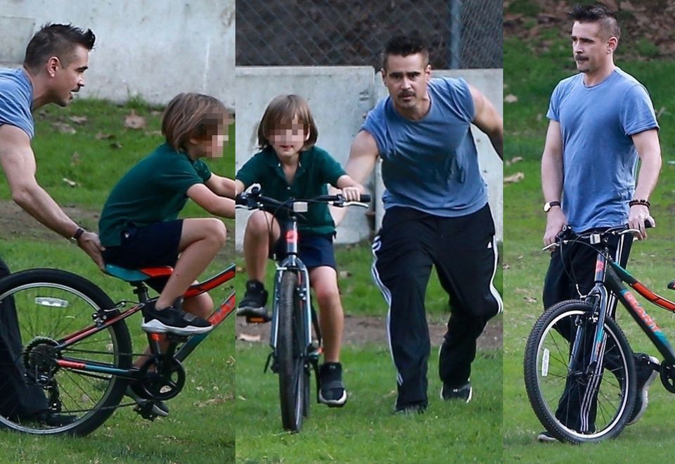 2Colin Farrell uczy Henry'ego Tadeusza jeździć na rowerze!