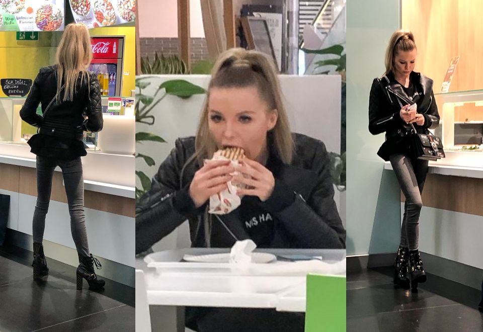 2Roxi Gąska ZAJADA SIĘ KEBABEM w centrum handlowym