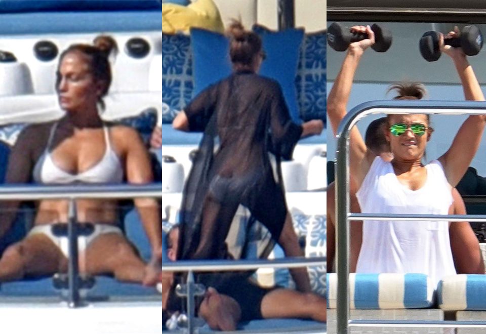 249-letnia Jennifer Lopez ĆWICZY NA JACHCIE