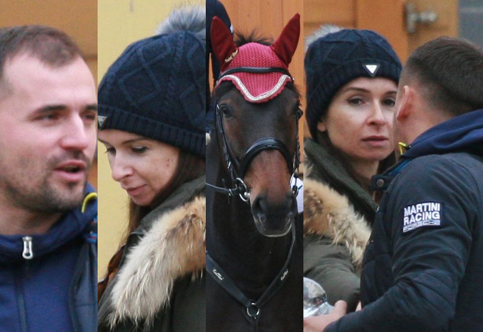 2Kaczyńska i Dubieniecki w otoczeniu koni