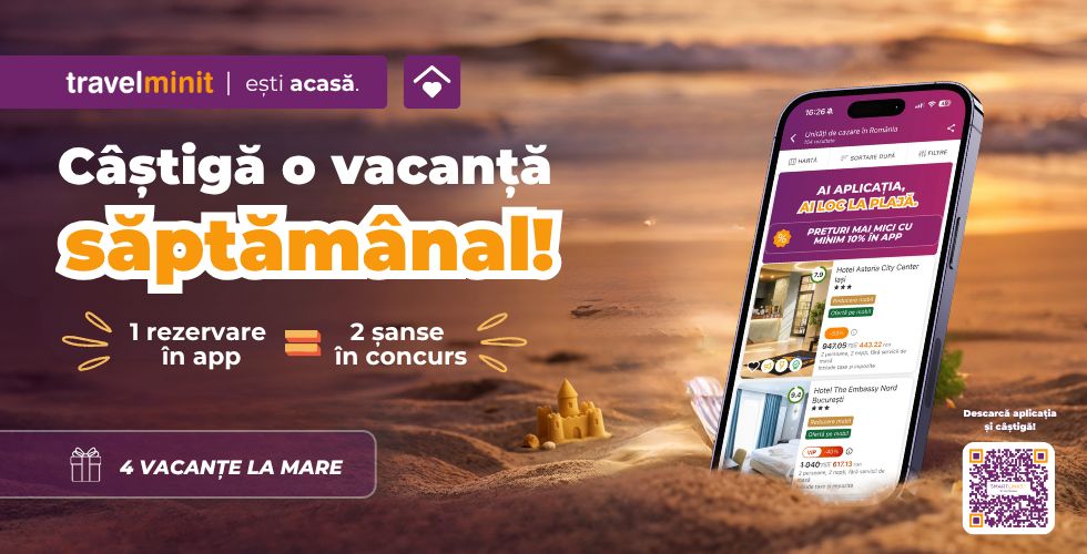 Rezervă și câștigă! 1 rezervare pe site = 1 șansă de câștig, iar o rezervare în app = 2 șanse de câștig!