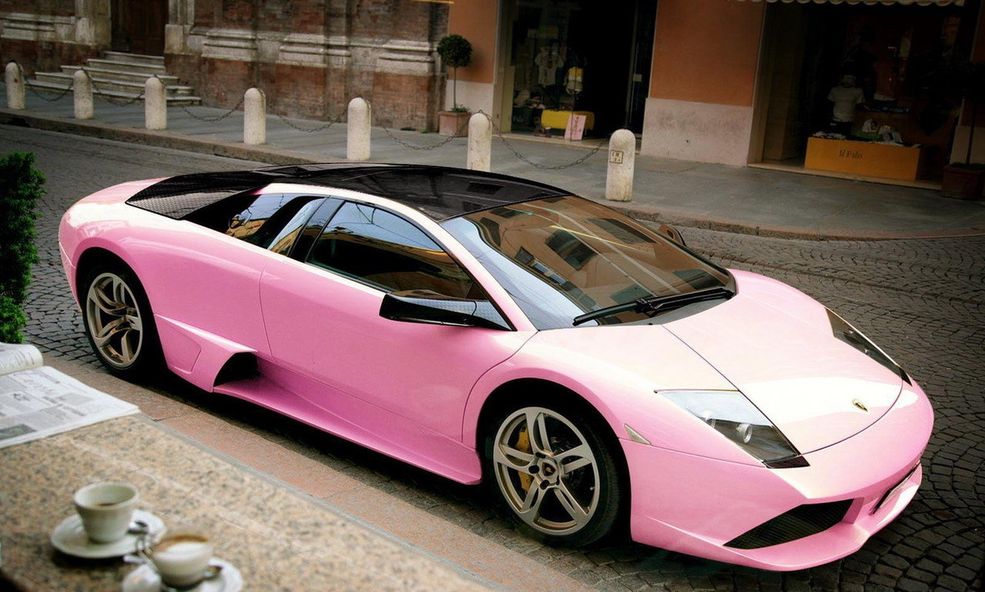 Różowe samochody sportowe Lamborghini Murcielago
