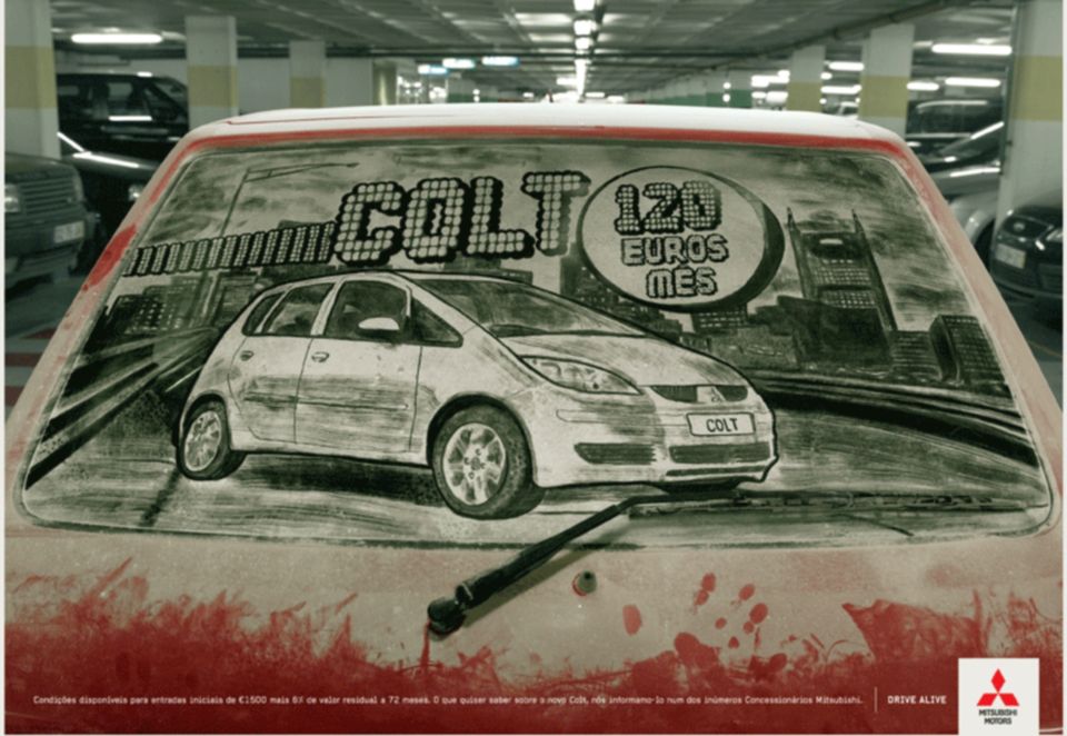 Dzieła sztuki na samochodach Mitsubishi Colt