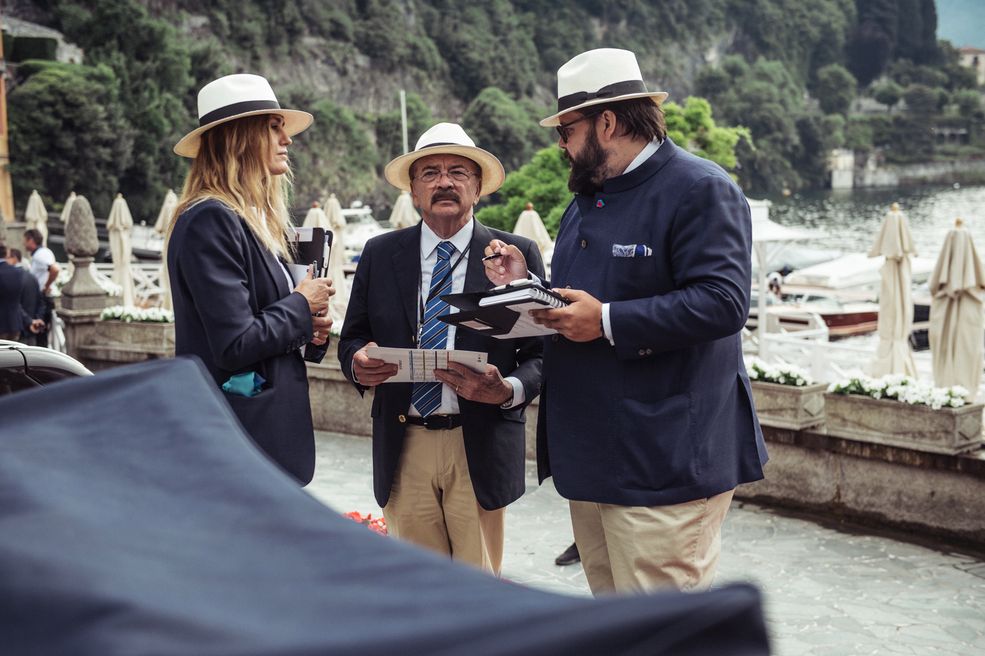 Jury w akcji. Od lewej: Yasmin Le Bon, Patrick le Quement i Johann Philip Rathgen.
