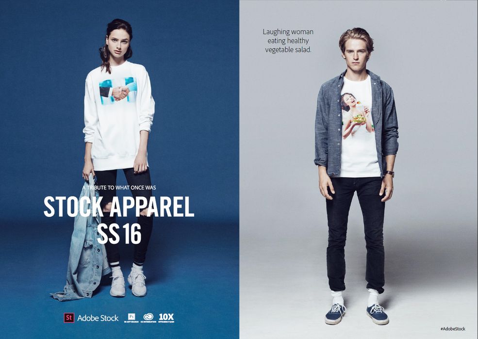 Firma Adobe postanowiła wydać bardzo prostą, aczkolwiek zabawną linię odzieżową - „Adobe Stock Apparel”. Na koszulkach znajdziecie najgorsze zdjęcia stockowe, jakie możecie sobie wyobrazić. „Dziwny Pan ze stocków” to tylko jedna z odsłon okropnych fotek.
