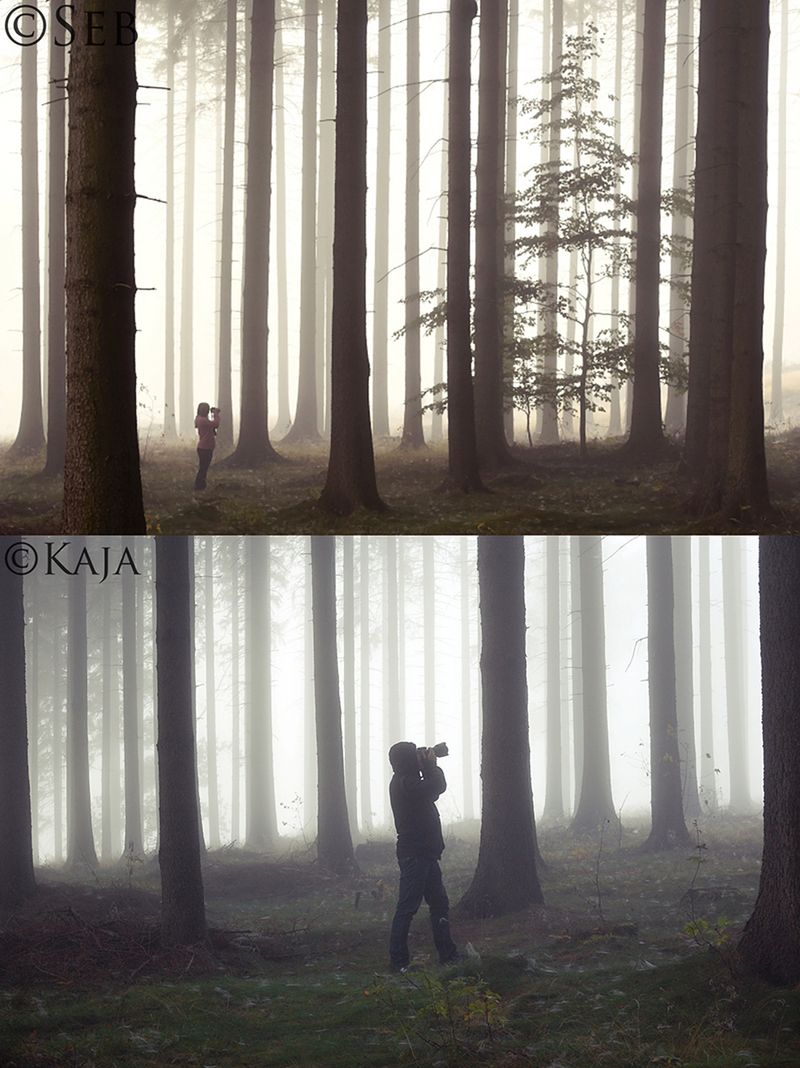 Pojedynek fotograficzny był dla Kai przygodą i zabawą, dla Sebastiana - nauką. Dzięki córce artysta spojrzał na fotografię świeżym okiem. Podczas tej wędrówki wspólnie szukali plenerów – fotograf chciał poznać spojrzenie córki na świat, poznać go przez pryzmat jego rozumienia otoczenia.