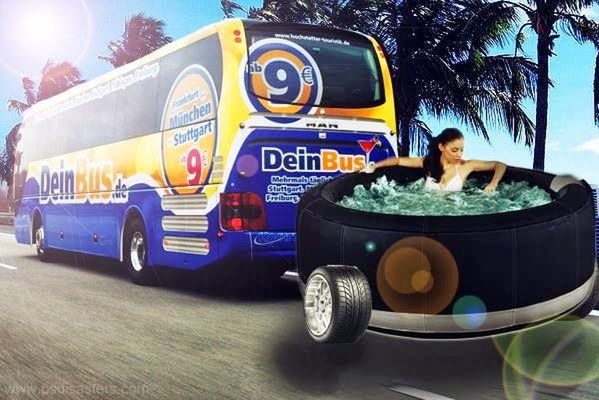 1 Latający basen-przyczepka w reklamie linii autobusowych. Źródło: PSDisasters.