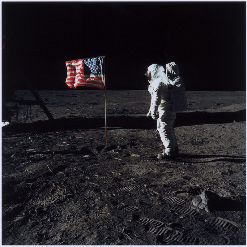 Buzz Aldrin na Księżycu, 20 lipca 1969 r. © NASA, Washington, D. R.