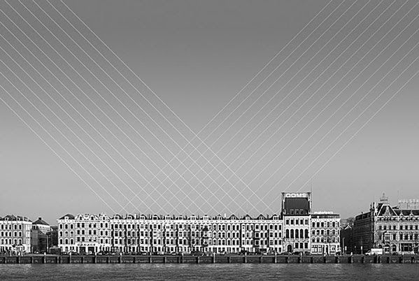 1 Zwykle panoramy miast są bez życia. Dennis Duinker znalazł sposób na to, by je ożywić. Geometryczne linie, strumienie światła dodają dynamiki statycznym krajobrazom.
© Dennis Duinker