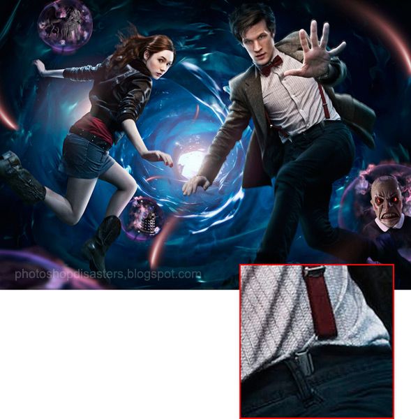 Dr Who Dr Who przemieszcza się w czasie, ale fragment jego szelek najwidoczniej pozostał jeszcze w przeszłości. Źródło=PSD Disasters.