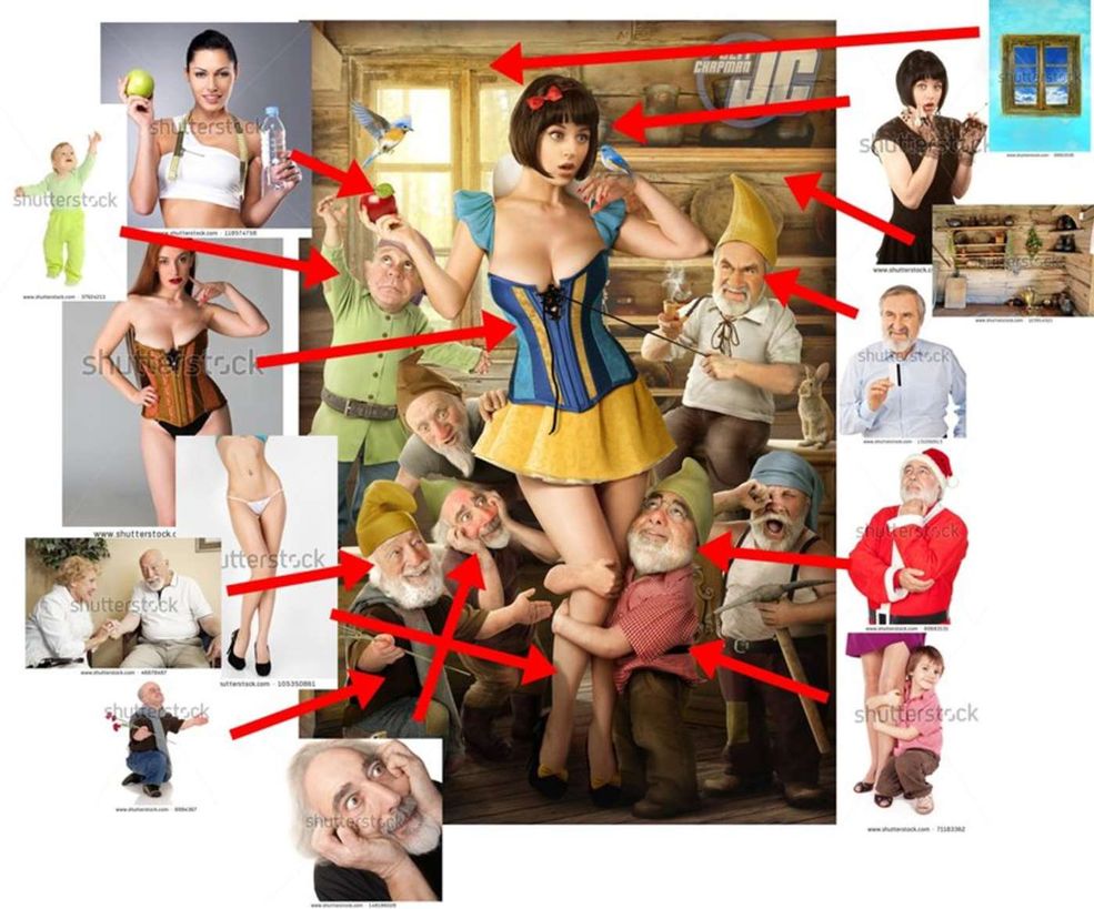 Co więcej wszystkie zdjęcia wykorzystane przy tworzeniu portretów pochodzą z banku zdjęć stockowych - Shutterstock. Artysta łączy je w umiejętnie sposób żeby w efekcie stały się postacią z Disneyowskich bajek.