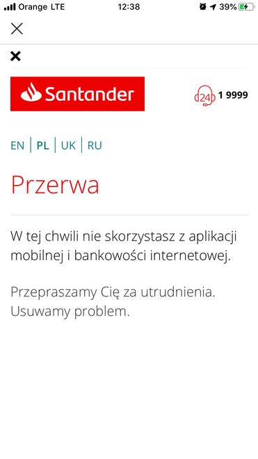 Awaria W Banku Santander Nie Mozna Bylo Korzystac Z Aplikacji