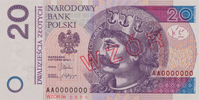 Banknot 20 zł - przód - Nowe banknoty NBP - WP Finanse