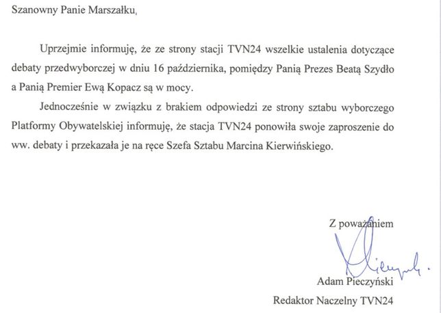 Platforma Wciąż Nie Odpowiedziała Na Zaproszenie Do Debaty Unika