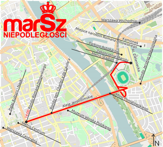 most poniatowskiego warszawa mapa Marsz Niepodległości 2019 Warszawa. Trasa i godziny przemarszu 