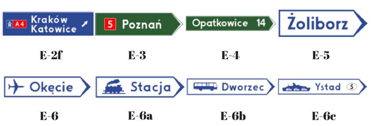 Znaki Kierunku I Miejscowosci Typ E Z Opisem Autokult Pl