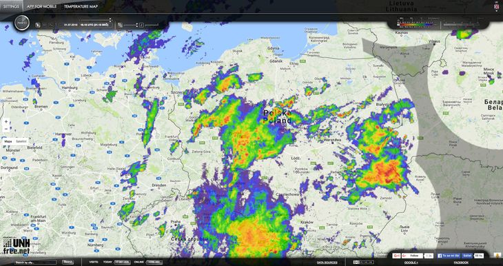 satelitarna mapa opadów Gdzie jest burza? Przegląd stron i aplikacji nie tylko dla 