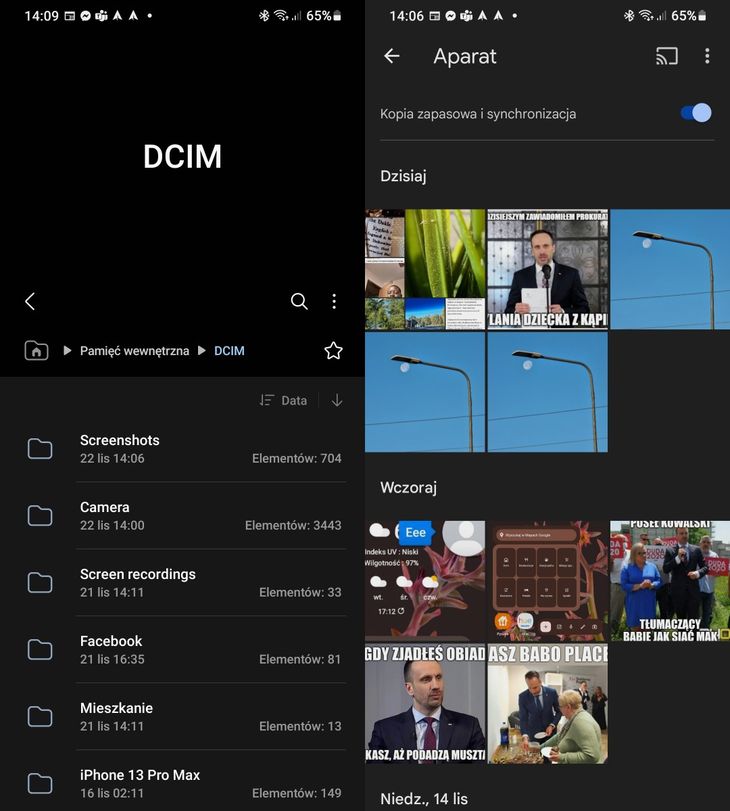 Google Fotos geht davon aus, dass die Screenshots und heruntergeladenen Bilder von der Kamera stammen