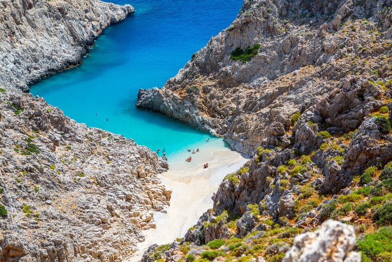 Piękna plaża Seitan Limania z góry