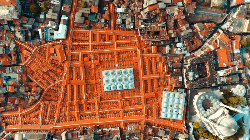 Grand Bazaar w Stambule z góry