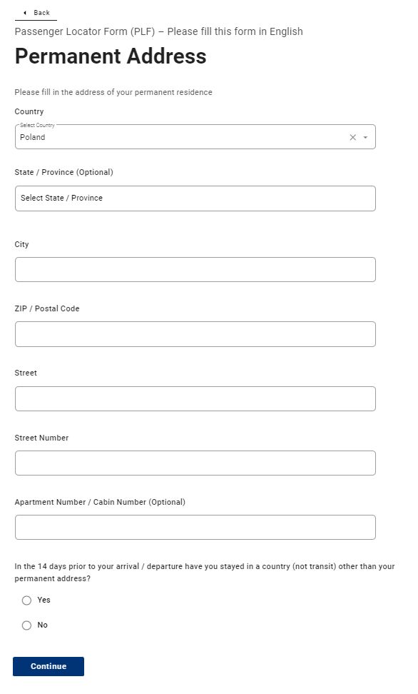 Formularz PLF Grecja