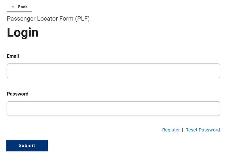 Formularz PLF - strona logowania