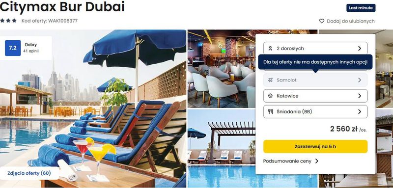Oferta hotelu w Dubaju