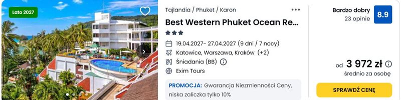 Oferta do Tajlandii w kwietniu