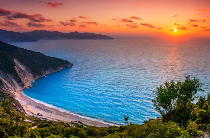 Zachód słońca na Zakhyntos, Grecja