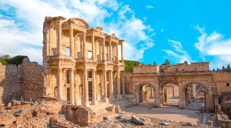 Fragment starożytnego miasta Efez. 