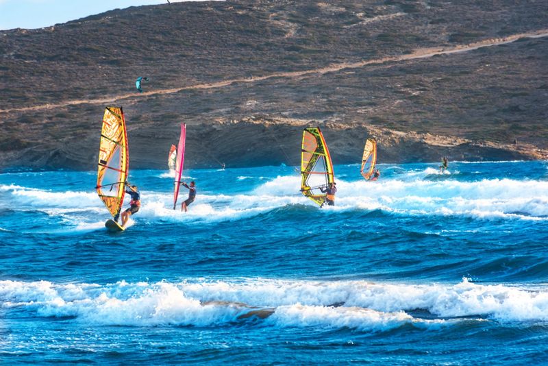 Windsurferzy w Prasonisi, wyspa Rodos