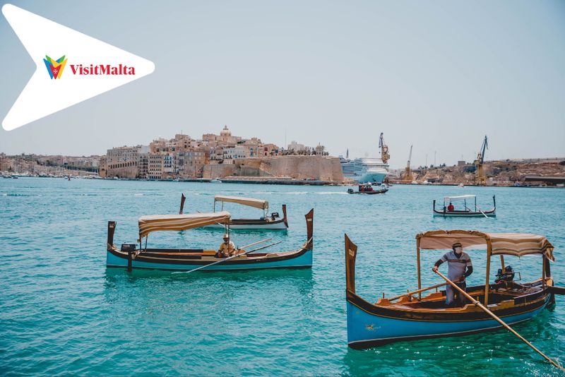 Charakterystyczne łodzie na Malcie w Trzech Miastach