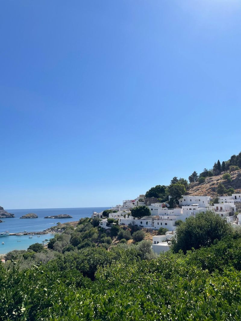 Lindos, droga z Kiotari do Lindos oraz plaża Prasonisi