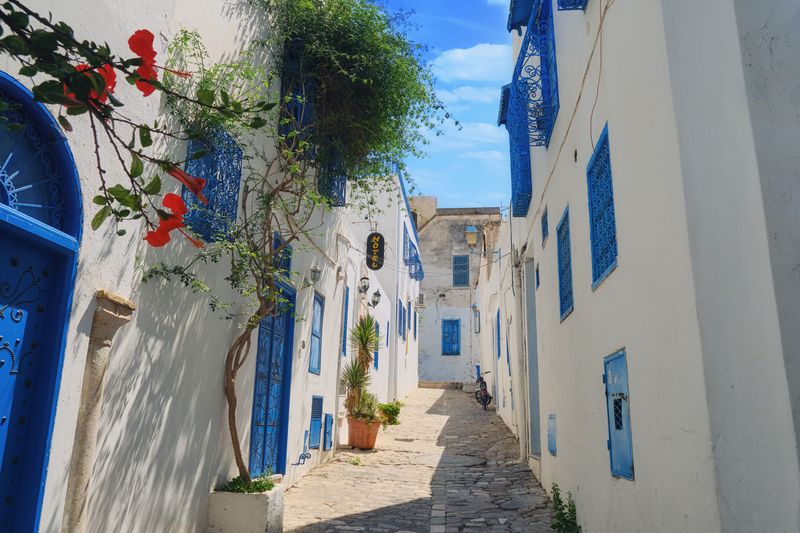Wąskie uliczki Sidi Bou Said