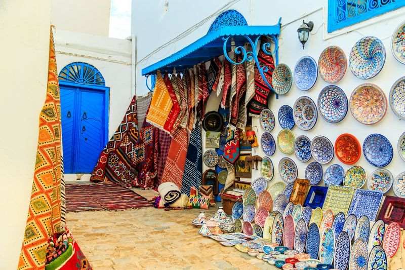 Sklepik z pamiątkami w Sidi Bou Said