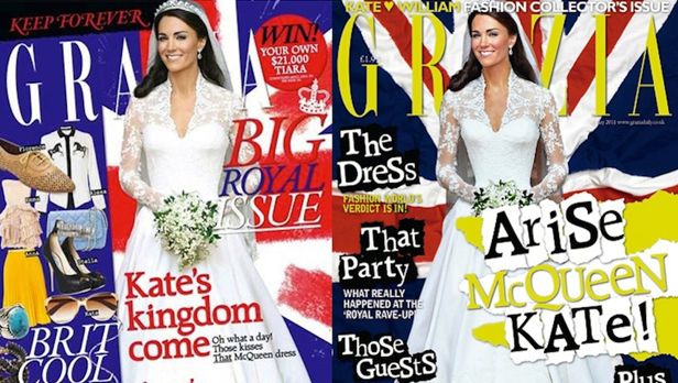 Grazia Kate Middleton wyszczuplona bez "Grazii". Źródło: Jezebel
