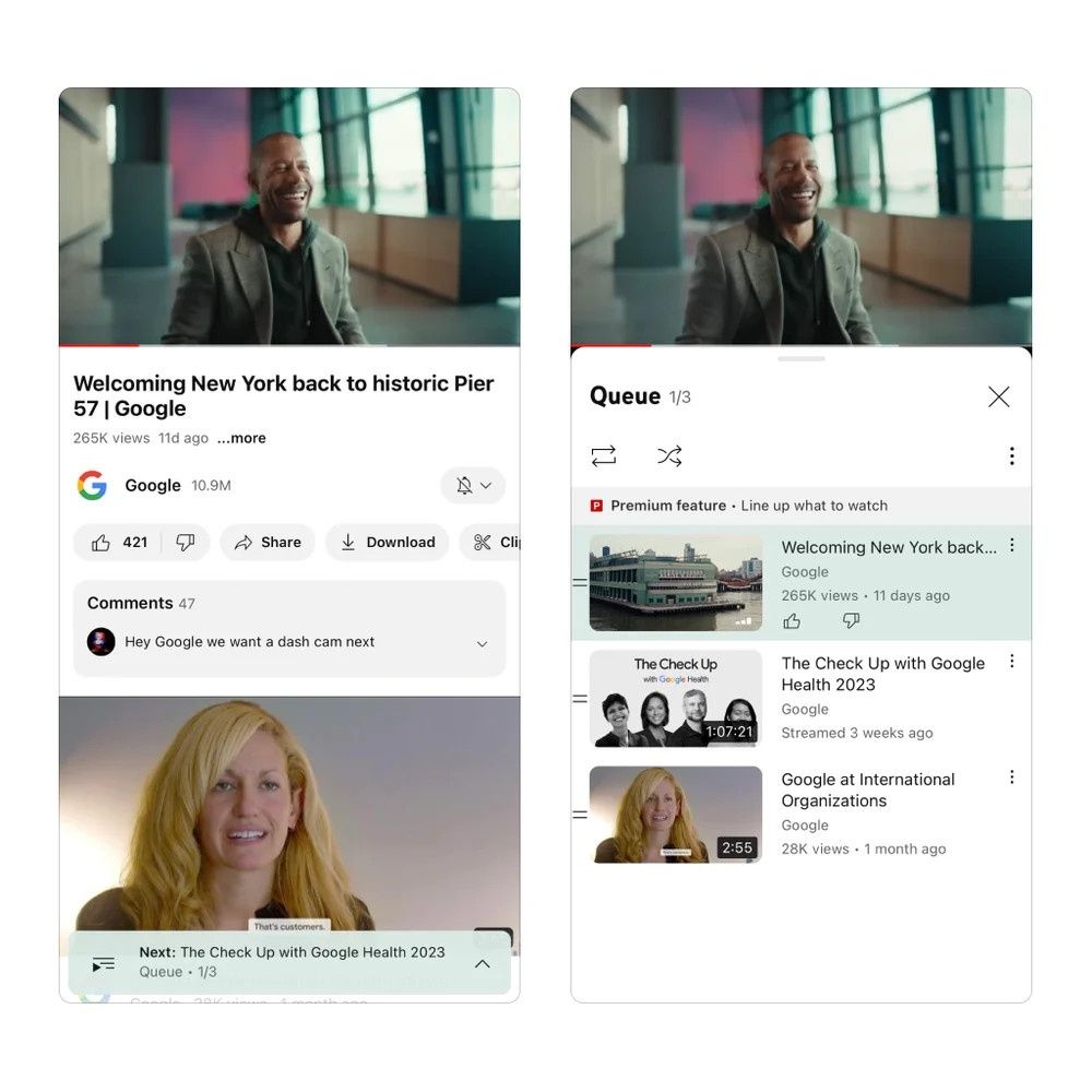 YouTube Premium kolejka