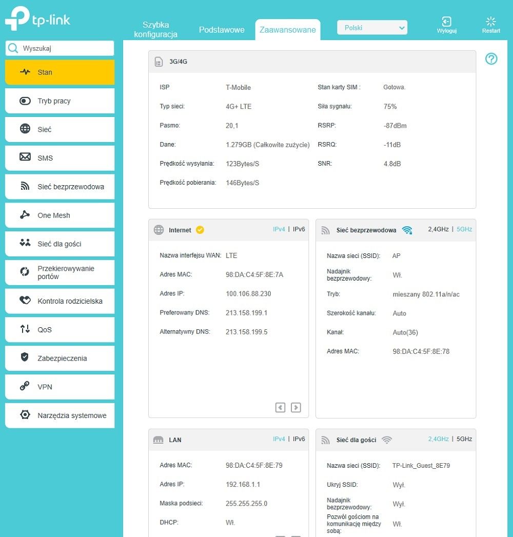 TP-Link0Archer MR600 - Zaawansowana konfiguracja