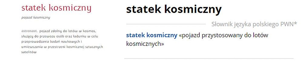 Statek kosmiczny słownik