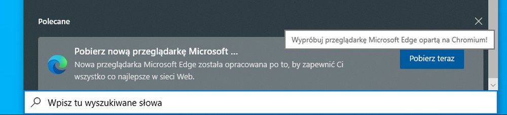 Microsoft Edge reklama