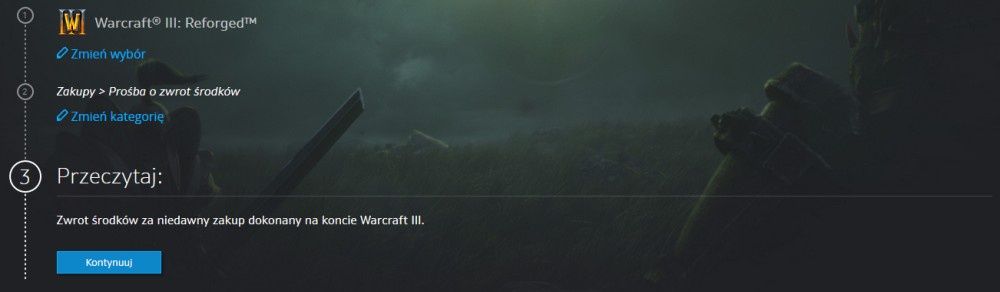 Warcraft III: Reforged zwrot