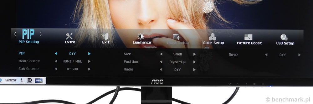 AOC U3477PQU menu OSD