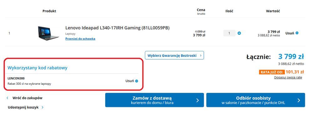 Komputronik - kod rabatowy na laptopy Lenovo