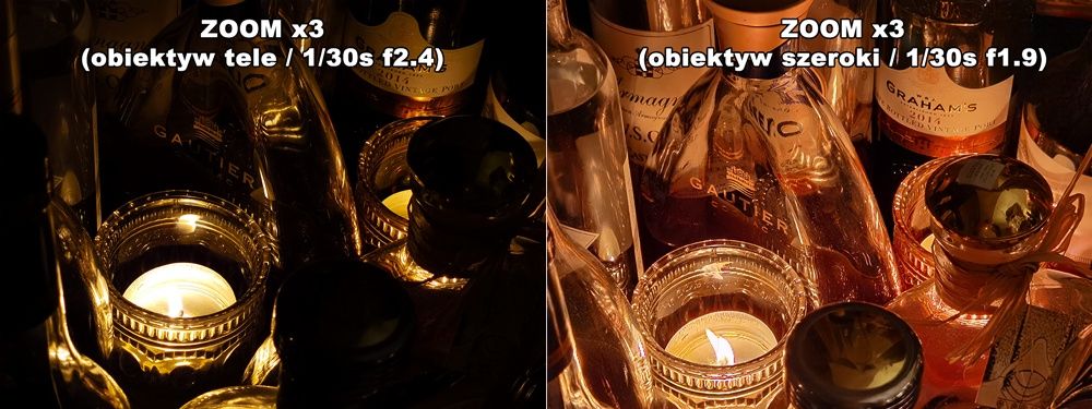Huawei P40 Pro Plus ta sama ekspozycja, zoom x3, ale różne obiektywy
