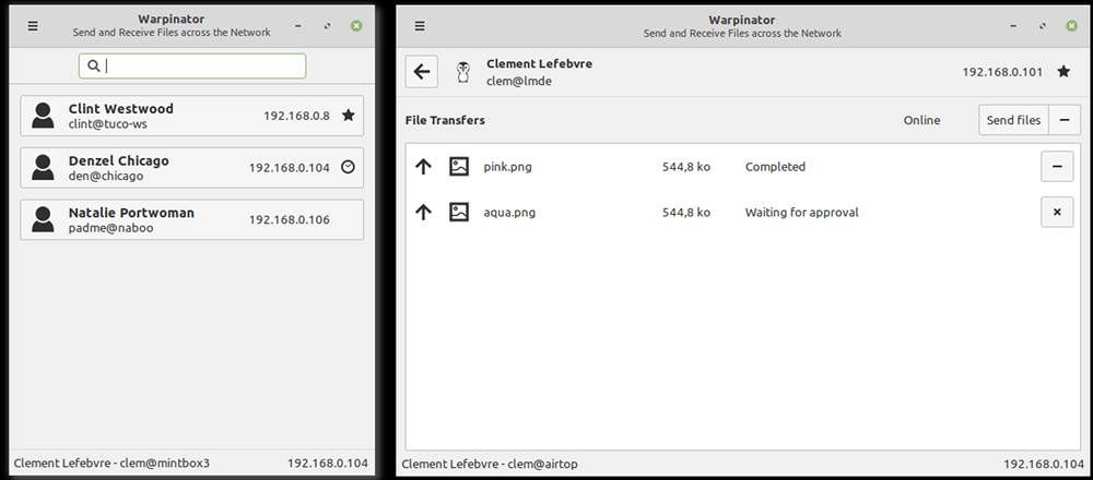 Linux Mint 20 Warpinator