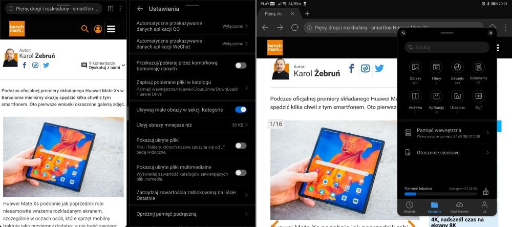Dzielony ekran Huawei Mate Xs