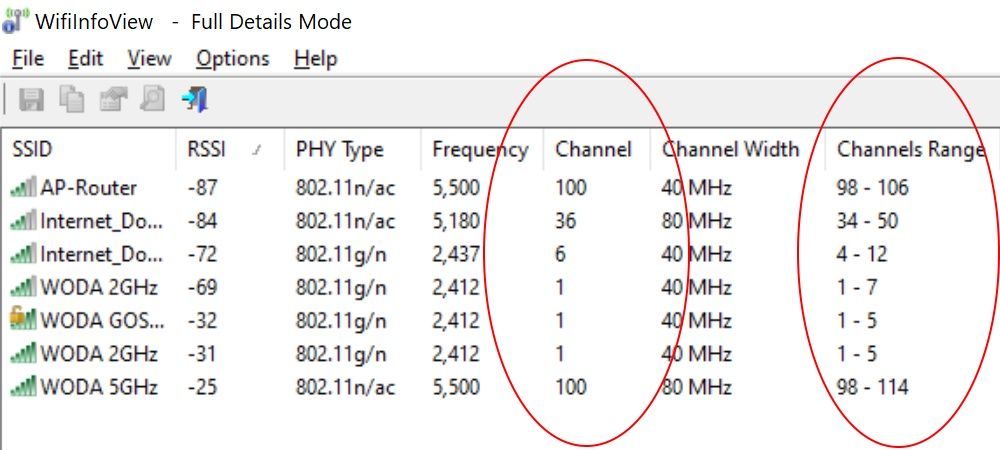 WiFiInfoView - aplikacja do sprawdzania otoczenia sieciowego