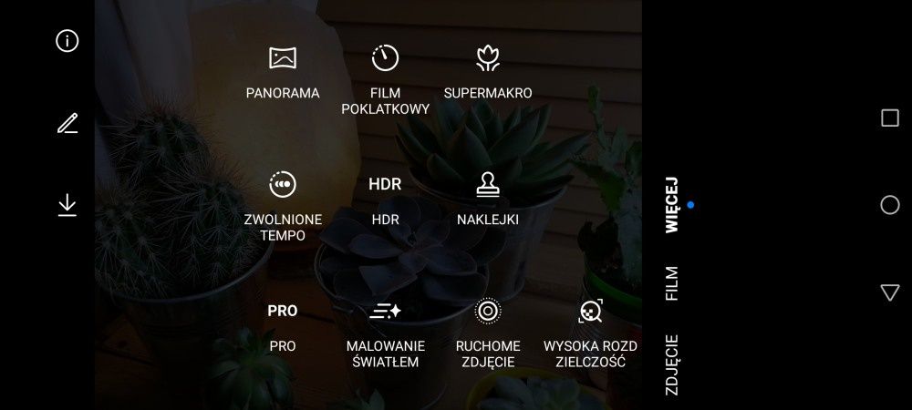 Huawei P smart 2021 dodatkowe tryby fotografowania