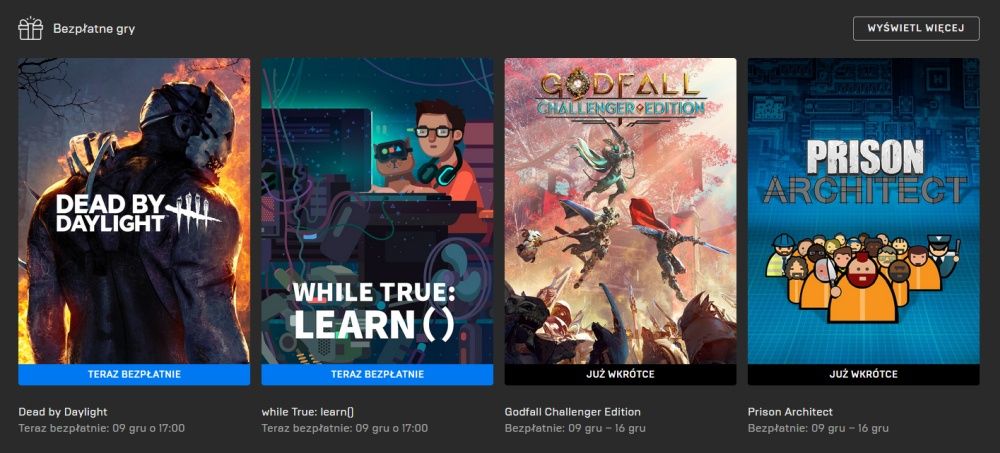 Epic Games Store darmowe gry