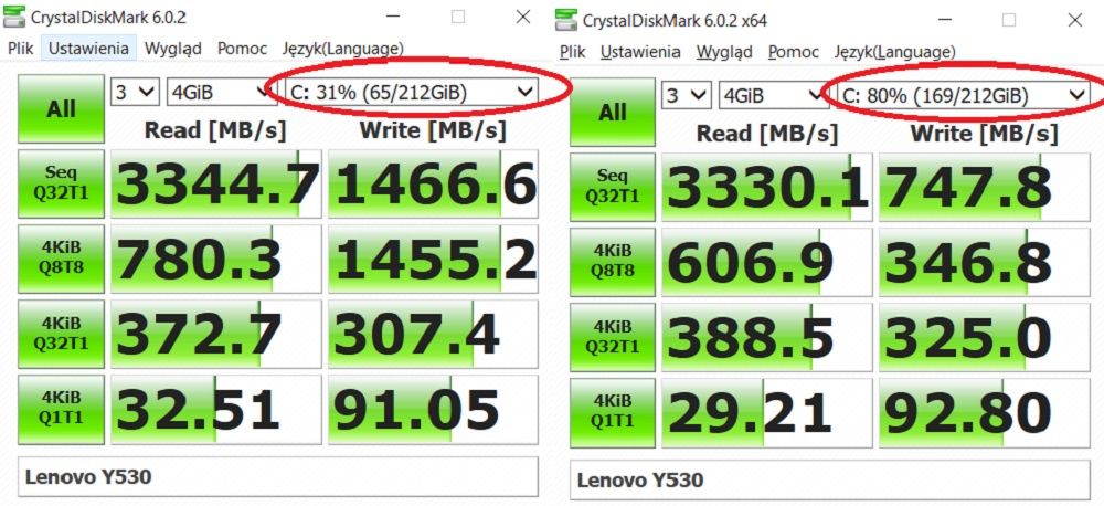 Lenovo Legion Y530 - Cristal Disk Mark